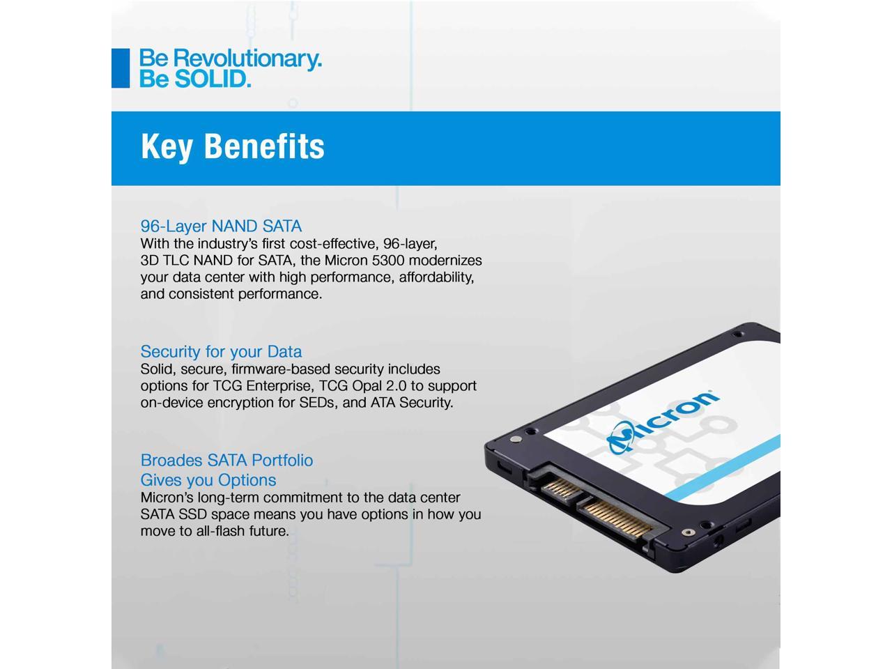 Micron 5300 Pro 3.84Tb Sata 6Gb/S 2.5-Inch Enterprise Ssd Mtfddak3T8Tds-1Aw1Zab