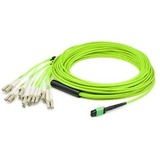 Mpo-16/16Xlc F/M Fanout Cable,3M 8-Strand Lime Green Om5 Fiber
