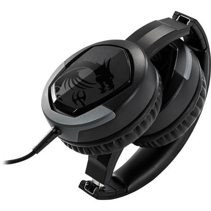 Msi Immerse Gh30 V2 Gaming Headset 'Black With Iconic Dragon Logo, Wired Inline Audio With