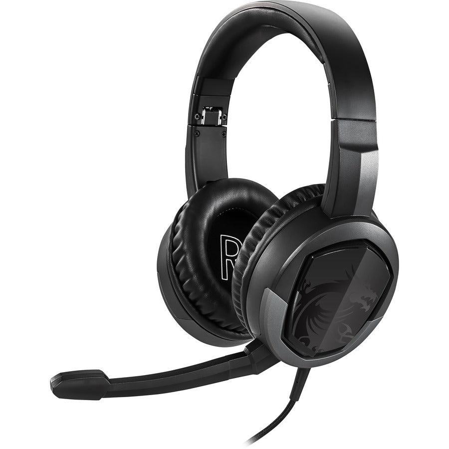 Msi Immerse Gh30 V2 Gaming Headset 'Black With Iconic Dragon Logo, Wired Inline Audio With