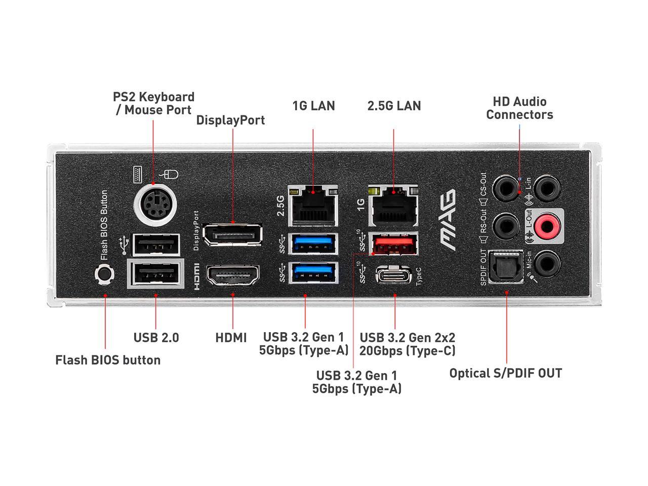 Msi Mag B550 Tomahawk Am4 Amd B550 Sata 6Gb/S Atx Amd Motherboard