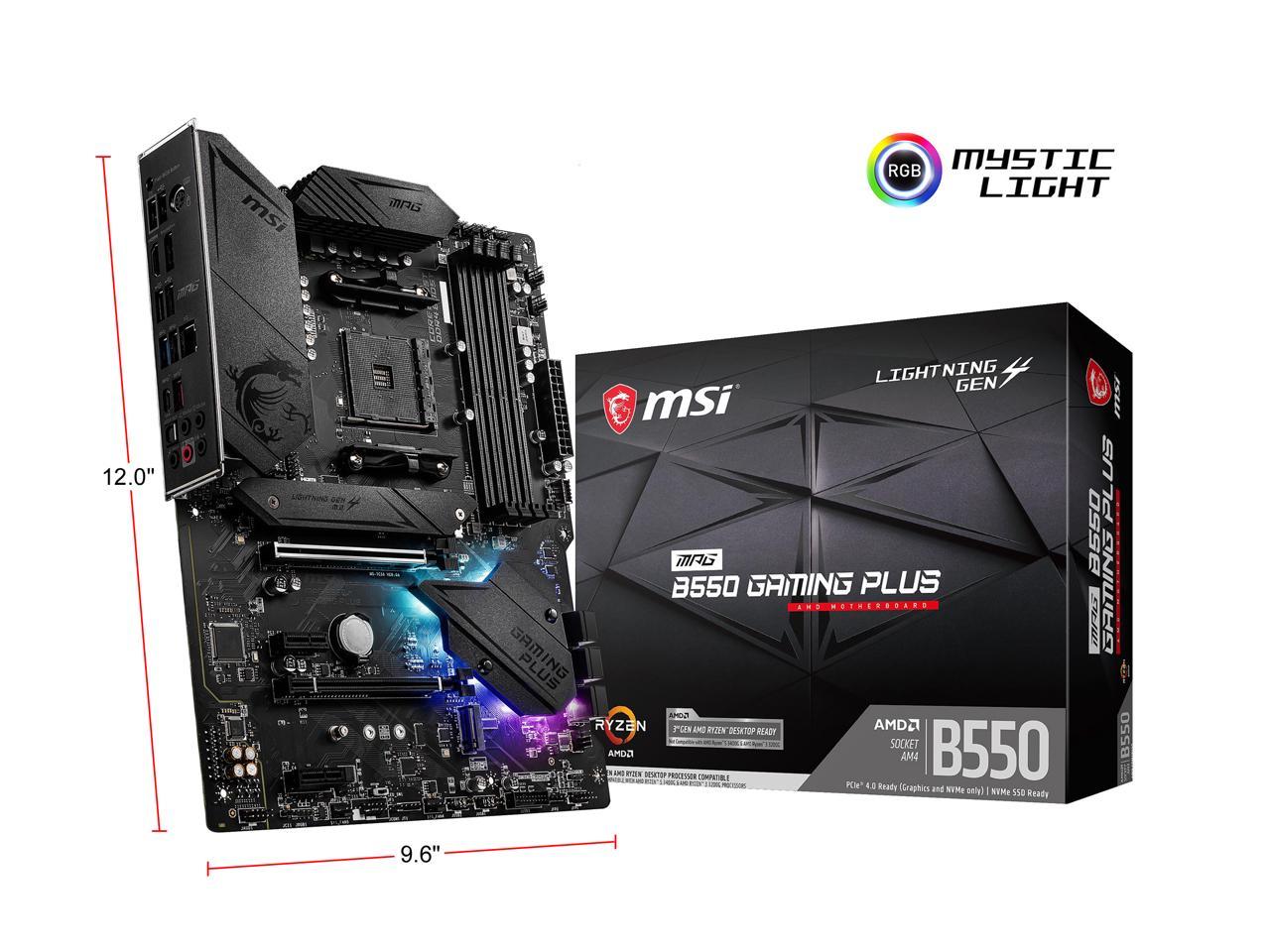 Msi Mpg B550 Gaming Plus Am4 Amd B550 Sata 6Gb/S Atx Amd Motherboard