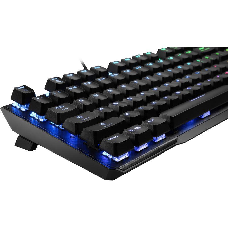 Msi Uk Vigor Gk50 Elite Mechanical Gaming Keyboard 'Uk-Layout, Kailh Box-White Switches, Per Key Rgb Light Led Backlit, Tactile, Floating Key Design, Water Resistant, Center'