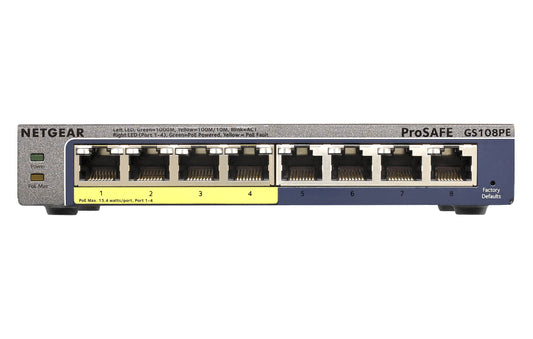 Netgear 8-Port Poe Gigabit Ethernet Plus Switch (Gs108Pev3)