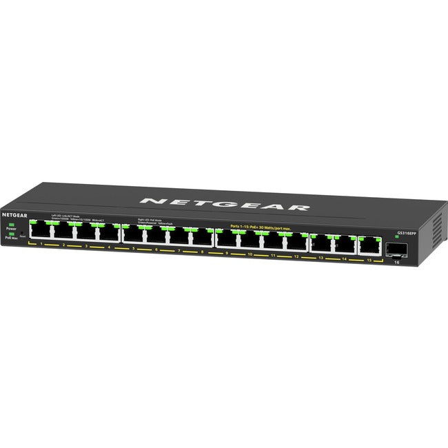 Netgear 16-Port High-Power Poe+ Gigabit Ethernet Plus Switch (231W) With 1 Sfp Port