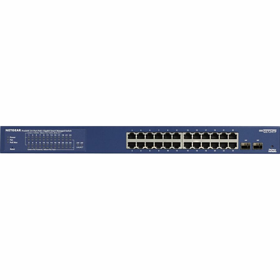 Netgear 24-Port Poe Gigabit Ethernet Smart Switch (Gs724Tp)