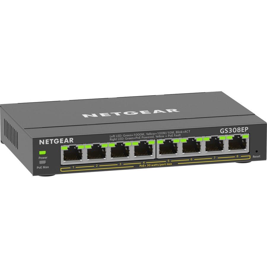 Netgear 8 Port Poe Gigabit Ethernet Plus Switch (Gs308Ep)