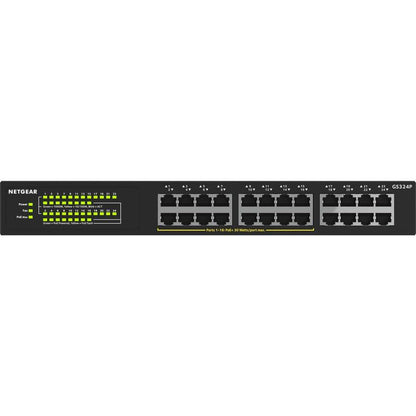 Netgear Gs324P Unmanaged Gigabit Ethernet (10/100/1000) Power Over Ethernet (Poe) 1U Black