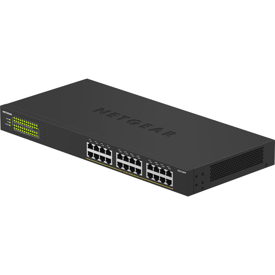 Netgear Gs324Pp Unmanaged Gigabit Ethernet (10/100/1000) Power Over Ethernet (Poe) Black