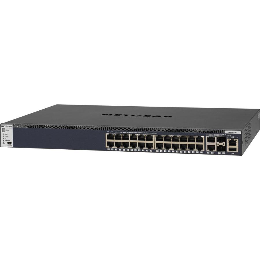 Netgear M4300-28G Managed L3 Gigabit Ethernet (10/100/1000) 1U Black