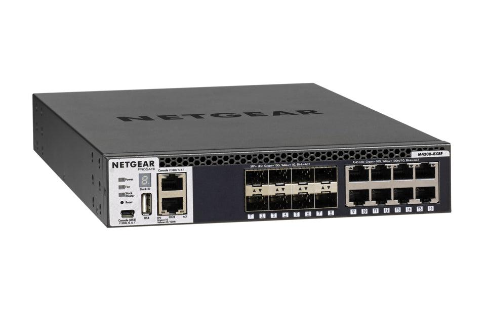 Netgear M4300-8X8F Managed L3 10G Ethernet (100/1000/10000) 1U Black