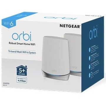 Netgear Orbi Rbk752 Wi-Fi 6 Ieee 802.11Ax Ethernet Wireless Router