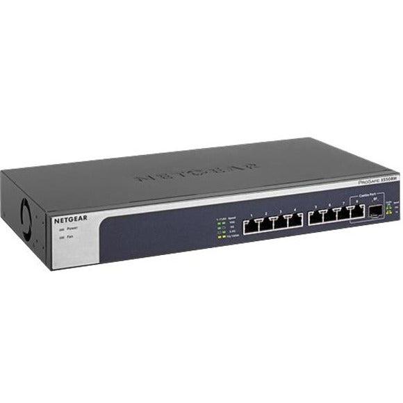 Netgear Xs508M Unmanaged 10G Ethernet (100/1000/10000) 1U Black, Blue, Silver