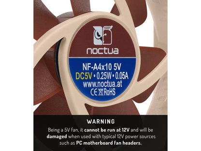 Noctua Nf-A4X10 5V, Premium Quiet Fan, 3-Pin, 5V Version (40X10Mm, Brown)