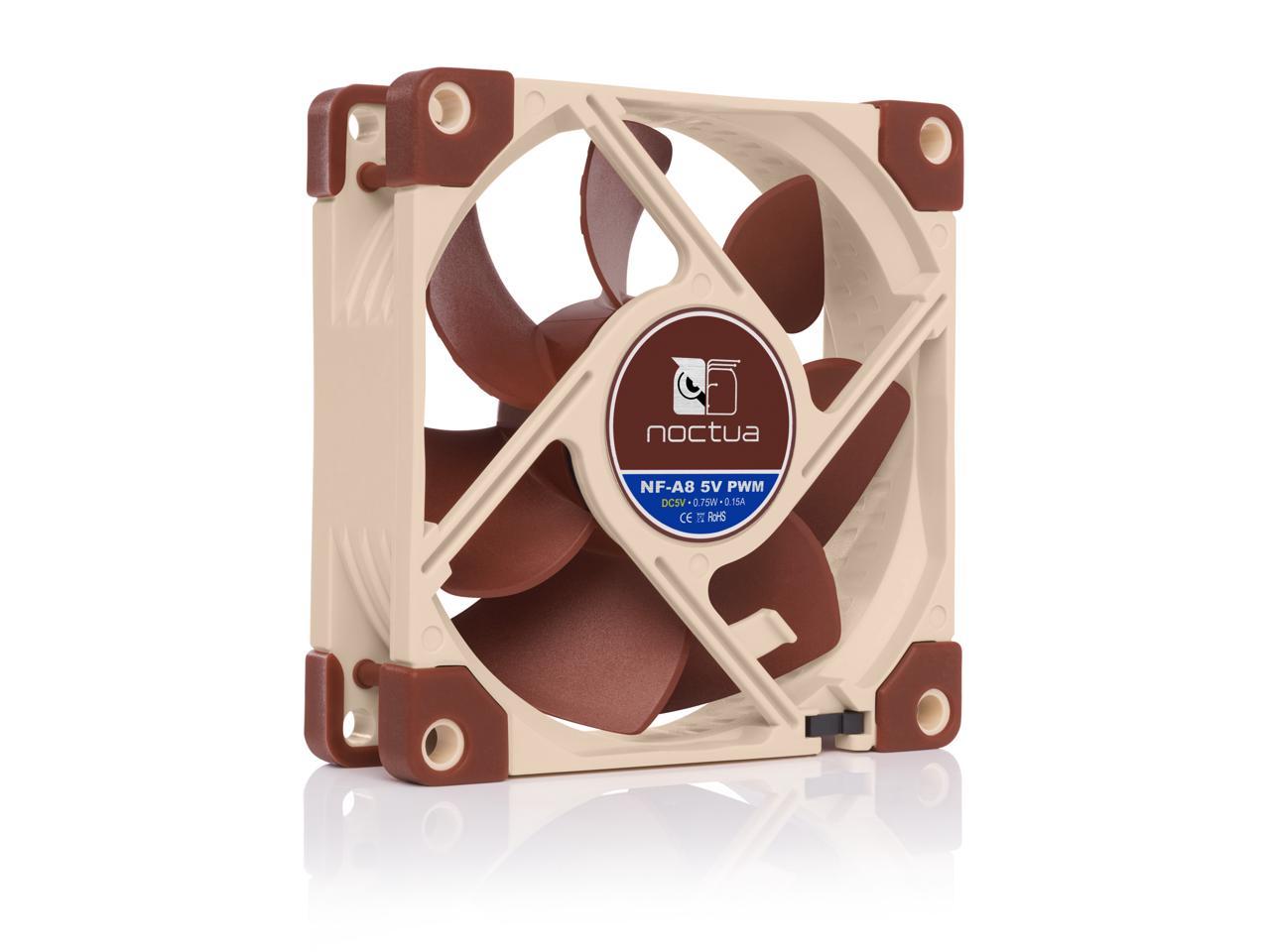 Noctua Nf-A8 5V Pwm, Premium Quiet Fan With Usb Power Adaptor Cable, 4-Pin, 5V Version (80Mm, Brown)