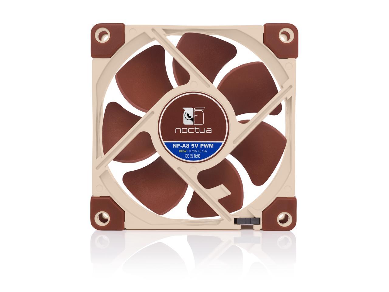 Noctua Nf-A8 5V Pwm, Premium Quiet Fan With Usb Power Adaptor Cable, 4-Pin, 5V Version (80Mm, Brown)