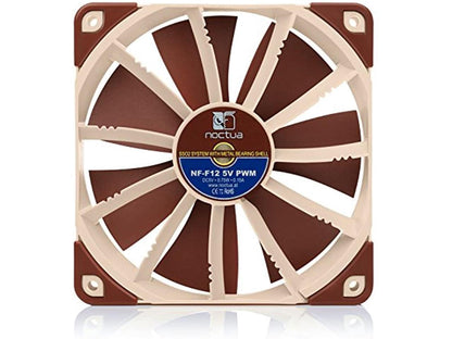 Noctua Nf-F12 5V Pwm, Premium Quiet Fan With Usb Power Adaptor Cable, 4-Pin, 5V Version (120Mm, Brown)
