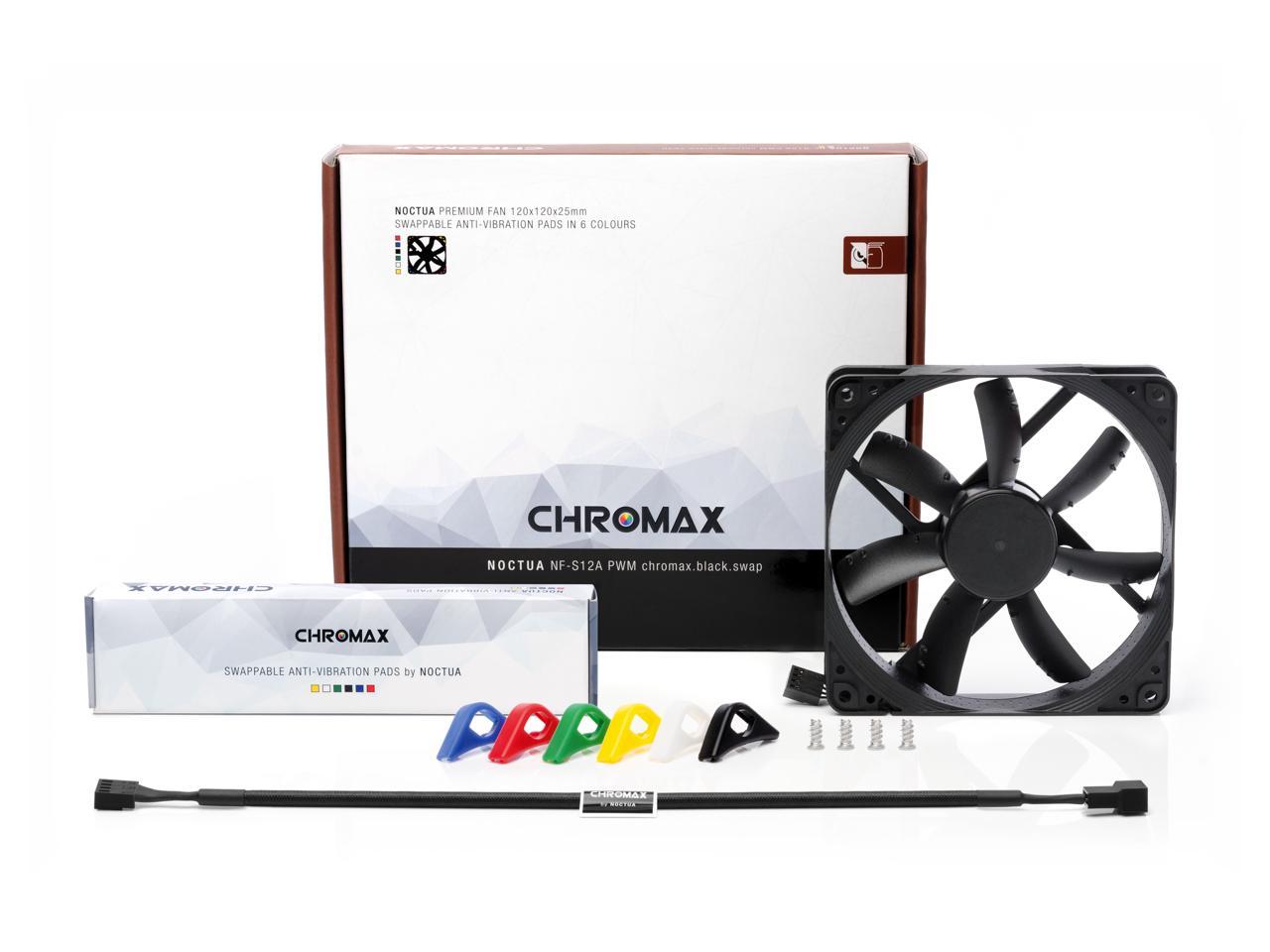 Noctua Nf-S12A Pwm Chromax.Black.Swap, Premium Quiet Fan, 4-Pin (120Mm, Black)