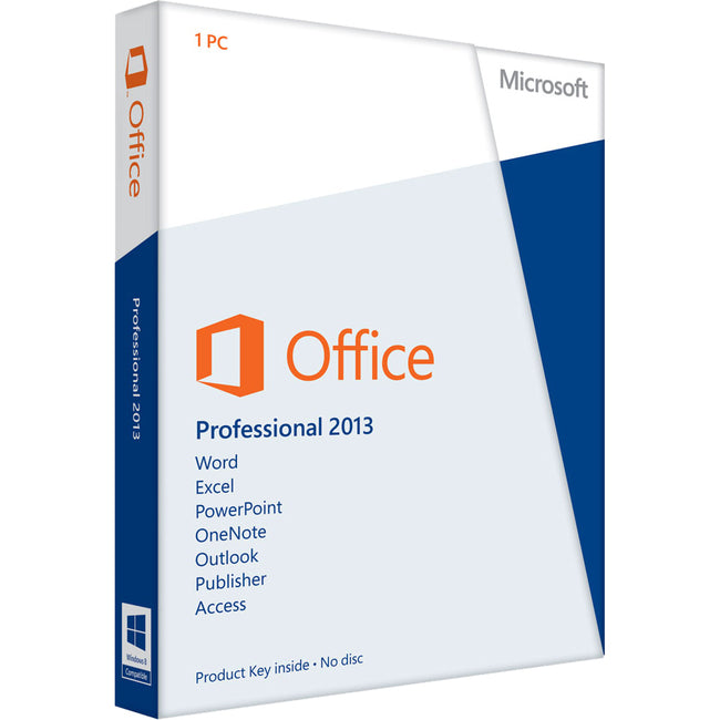 Office Professional 2013 Retail,New Brown Box See Warranty Notes
