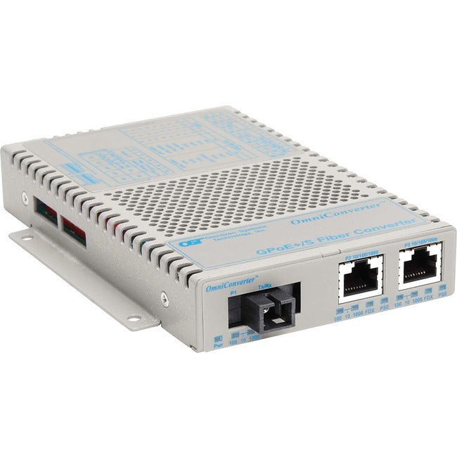 Omniconverter 10/100/1000 Poe+ Gigabit Ethernet Single-Fiber Media Converter Switch Rj45 Sc Single-Mode 20Km Wide Temp