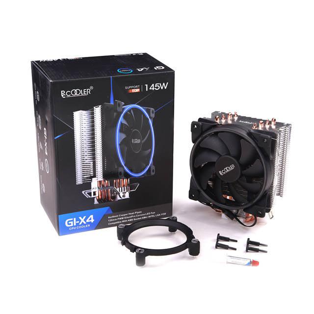 Pccooler Gix4 Blue 120Mm Pwm Silentpro Cpu Cooler For Intel Lga 1151/1150/1155/1156/775 & Amd Ma4/Fm3+/Fm2/Fm1/Am3+Am2+/Am2