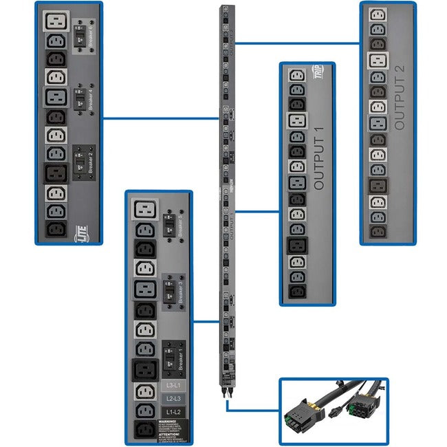 Pdu 3-Phase Vertical Strip Ats,208V 17.3Kw 42 C13 12 C19 0Urm