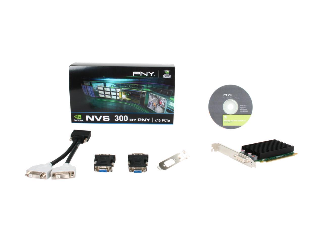 Pny Quadro Nvs 300 Vcnvs300X16-Pb 512Mb Ddr3 Pci Express X16 Low Profile Workstation Video Card