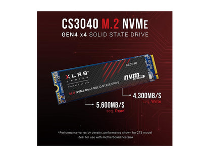 Pny Xlr8 Cs3040 1Tb M.2 Nvme Gen4 X4 Internal Solid State Drive (Ssd) With Heatsink - M280Cs3040Hs-1Tb-Rb