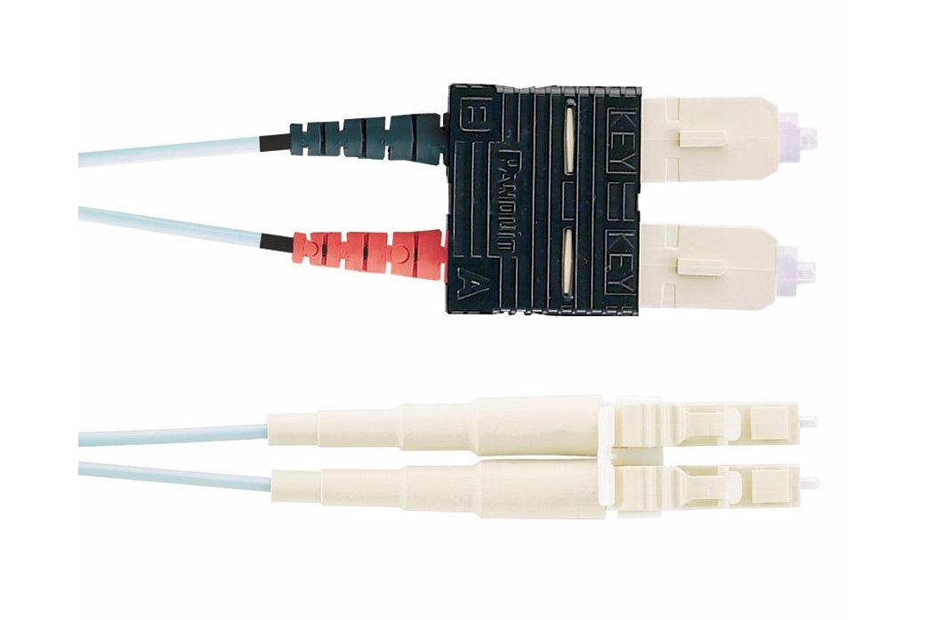 Panduit 5M Om3 Lc - Sc Duplex Fibre Optic Cable Aqua Colour