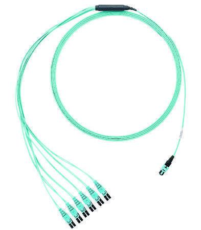 Panduit Fz8Rp7Nqsvnf012 Fibre Optic Cable 3.7 M Panmpo 4X Lc Ofnp Om4 Aqua Colour