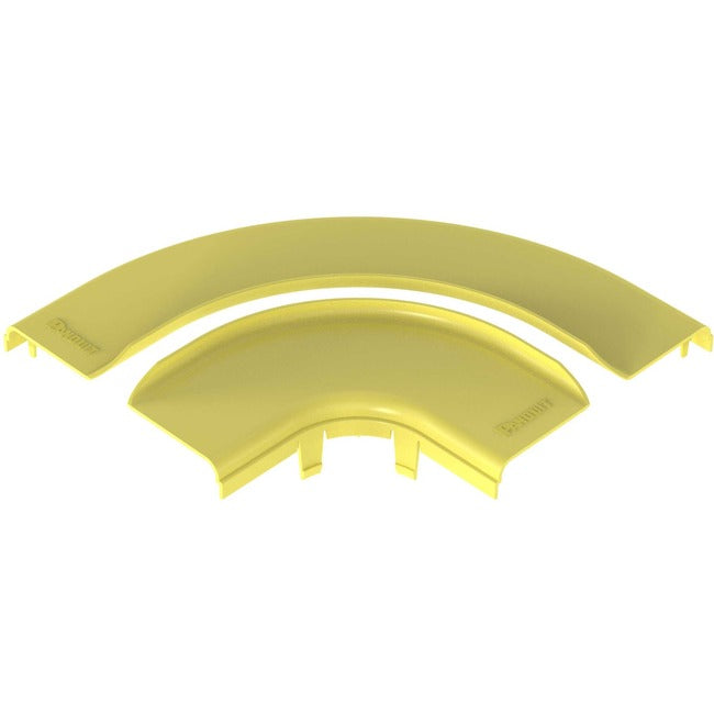 Panduit Fiberrunner&Reg; Split Cover, Horizontal Right-Angle, 6X4, Yellow