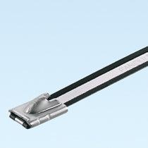 Panduit Nylon Coated Stainless Steel Tie, 14.3" Cable Tie Metal Black