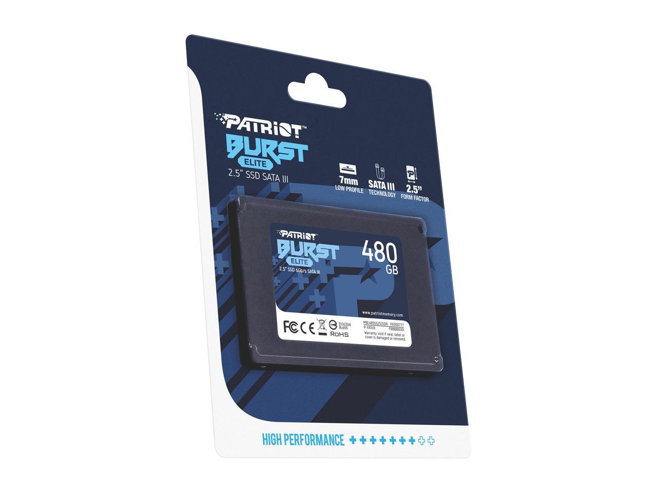 Patriot Burst Elite 2.5" 480Gb Sata Iii Internal Solid State Drive (Ssd) Pbe480Gs25Ssdr