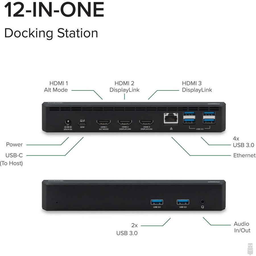 Plugable Ud-3900Pdz Usb C,Triple Display Dock W/ Pd