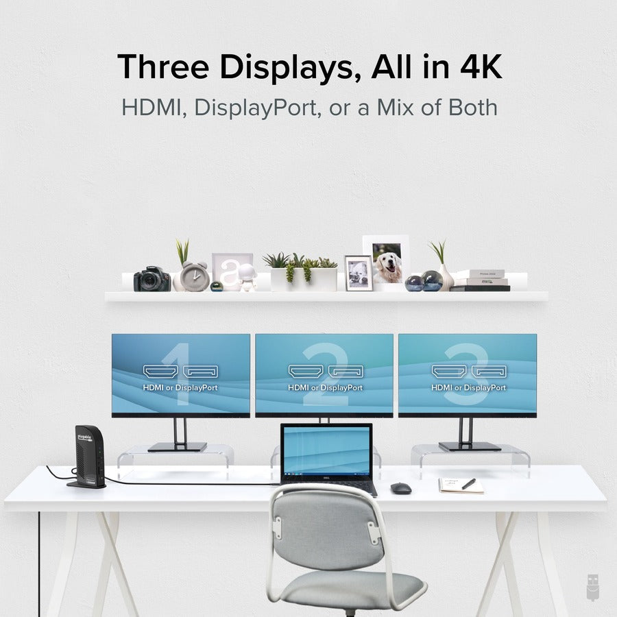 Plugable Ud-Ultc4K Usb-C 4K,Triple Display Dock W/ Pd