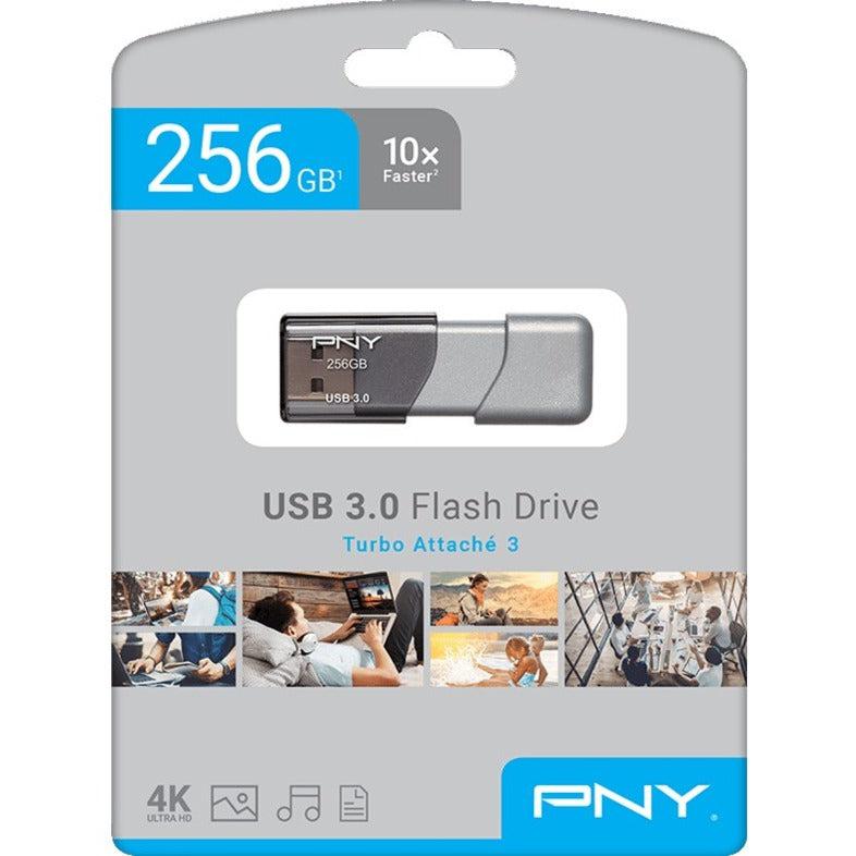 Pny P-Fd256Tbop-Ge Usb Flash Drive 256 Gb Usb Type-A 3.2 Gen 1 (3.1 Gen 1) Grey, Silver
