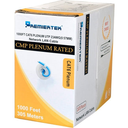 Premiertek Plenum Cmp Foil Cat6 1000Ft Copper Blue