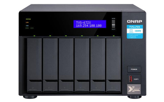 Qnap Tvs-672X Nas Tower Ethernet Lan Black I3-8100T