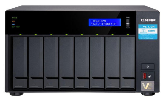 Qnap Tvs-872N Nas Tower Ethernet Lan Black I3-8100T