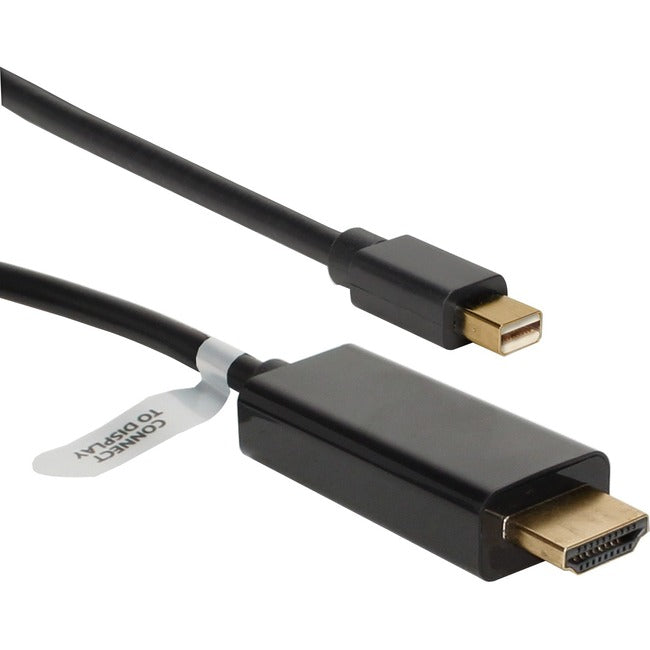 Qvs 10Ft Mini Displayport/Thunderbolt To Hdmi Digital Video Black Cable