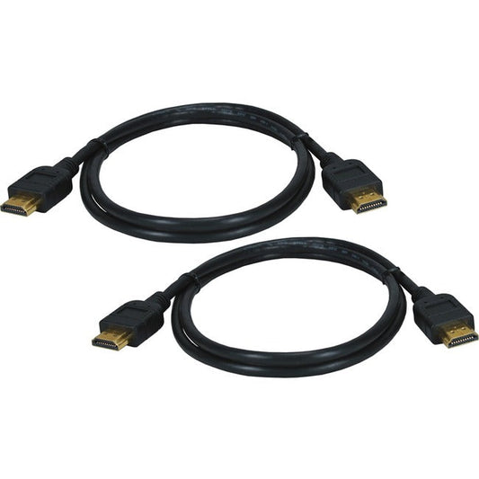 Qvs 2-Pack 1.5-Meter High Speed Hdmi Ultrahd 4K Blu-Ray Hdtv Cables