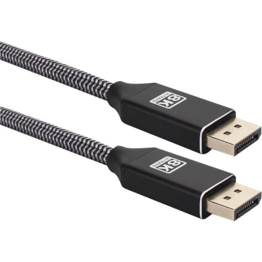 Qvs 3Ft Displayport 1.4 Ultrahd 8K Nylon-Braided Premium Cable