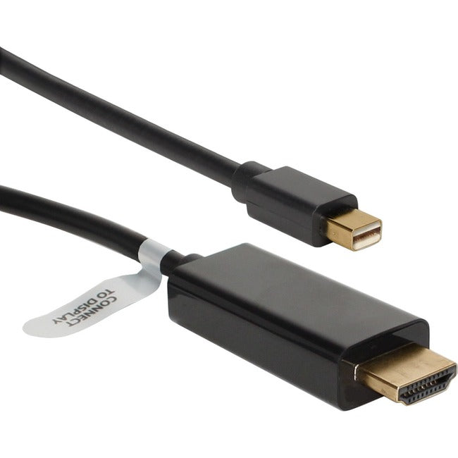 Qvs 3Ft Mini Displayport/Thunderbolt To Hdmi Digital Video Black Cable