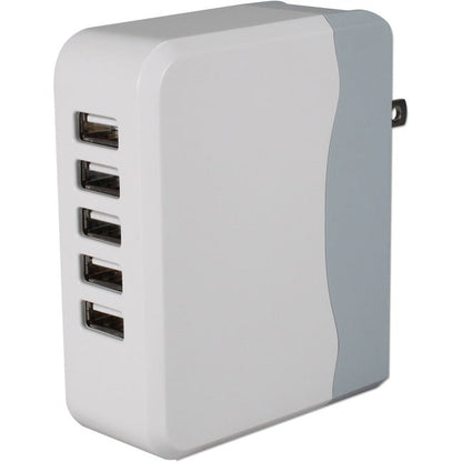 Qvs 5-Port 6.8Amp Usb Universal Ac Charger With Folding Power Plug