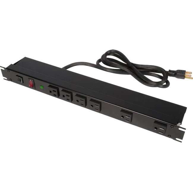 Rack Solutions 15A Power Strip, Front Outlets W/ Surge, 15Ft Cord