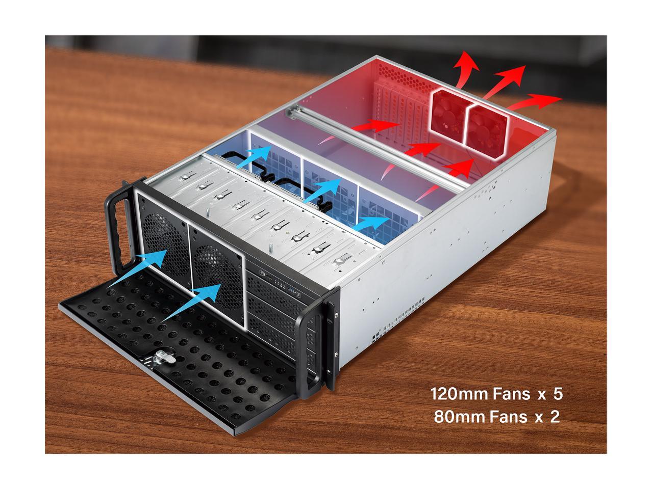 Rosewill 4U Rsv-L4000U Rackmount Server Chassis | Carries Up To 8 3.5" Hdd | Includes 5 X 120Mm Fans, 2 X 80Mm Fans