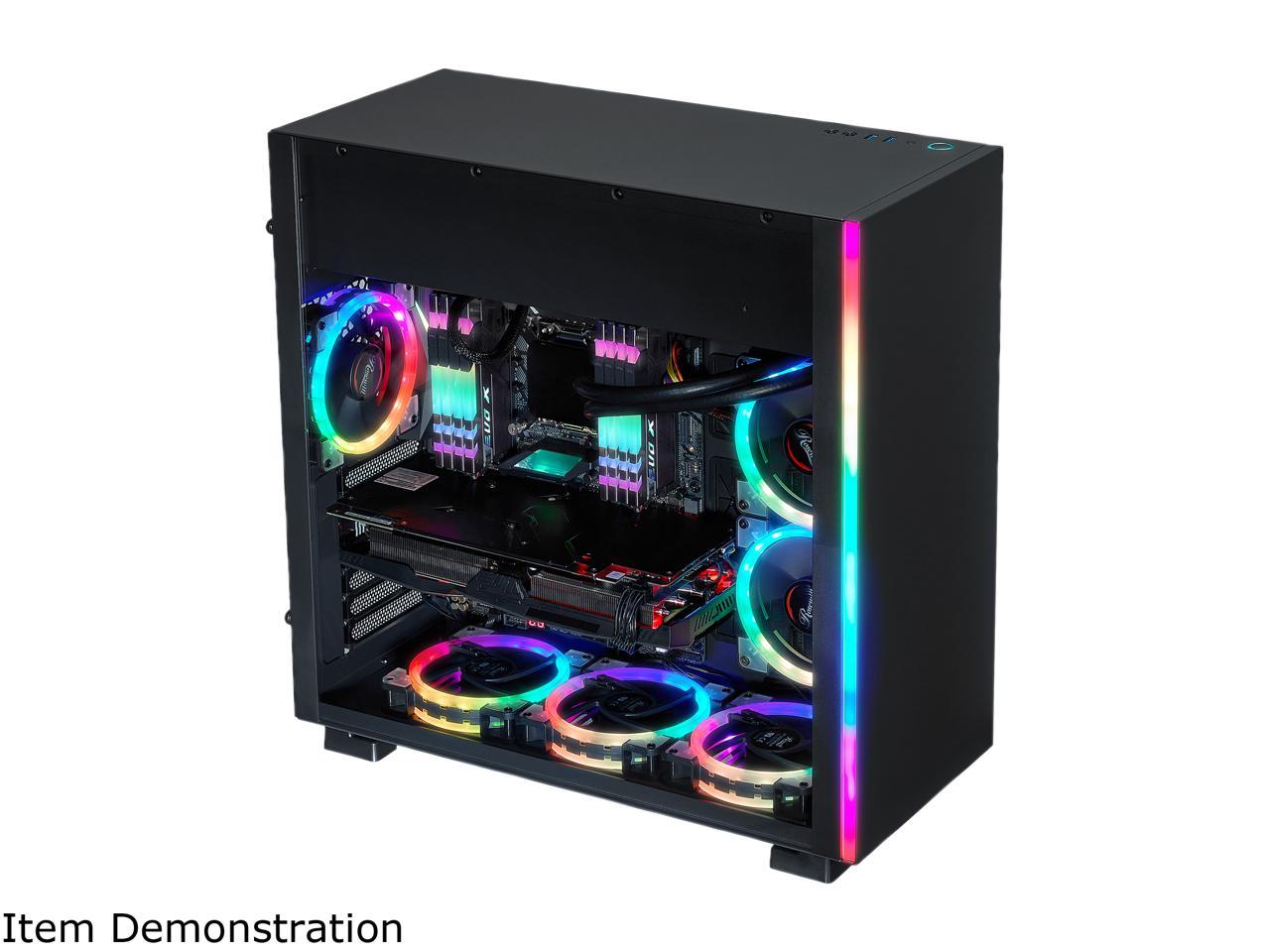 Rosewill Atx Mid Tower Gaming Pc Computer Case With Rgb Software Sync Dual Ring Rgb Led Fans