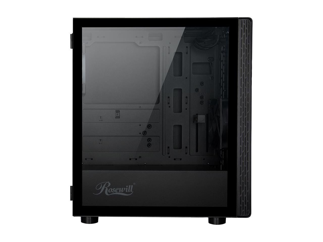 Rosewill Prism M Atx Mid Tower Gaming Pc Computer Case W/ Rgb Fan, 10 Backlit Modes