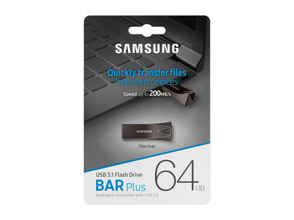 Samsung 32Gb Bar Plus (Metal) Usb 3.1 Flash Drive, Speed Up To 200Mb/S (Muf-32Be3/Am)