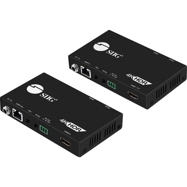 Siig 4K Hdr Hdmi 2.0 Hdbaset Extender Over Single Cat5E/6 With Rs-232 & Ir - 60M